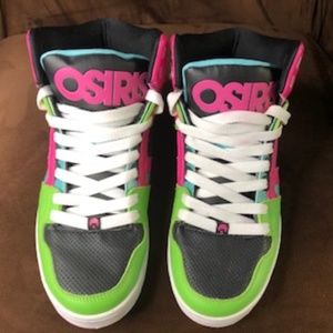 Women's Osiris Skater Sneakers, Pink, Green, Navy, Turquoise US Size 11